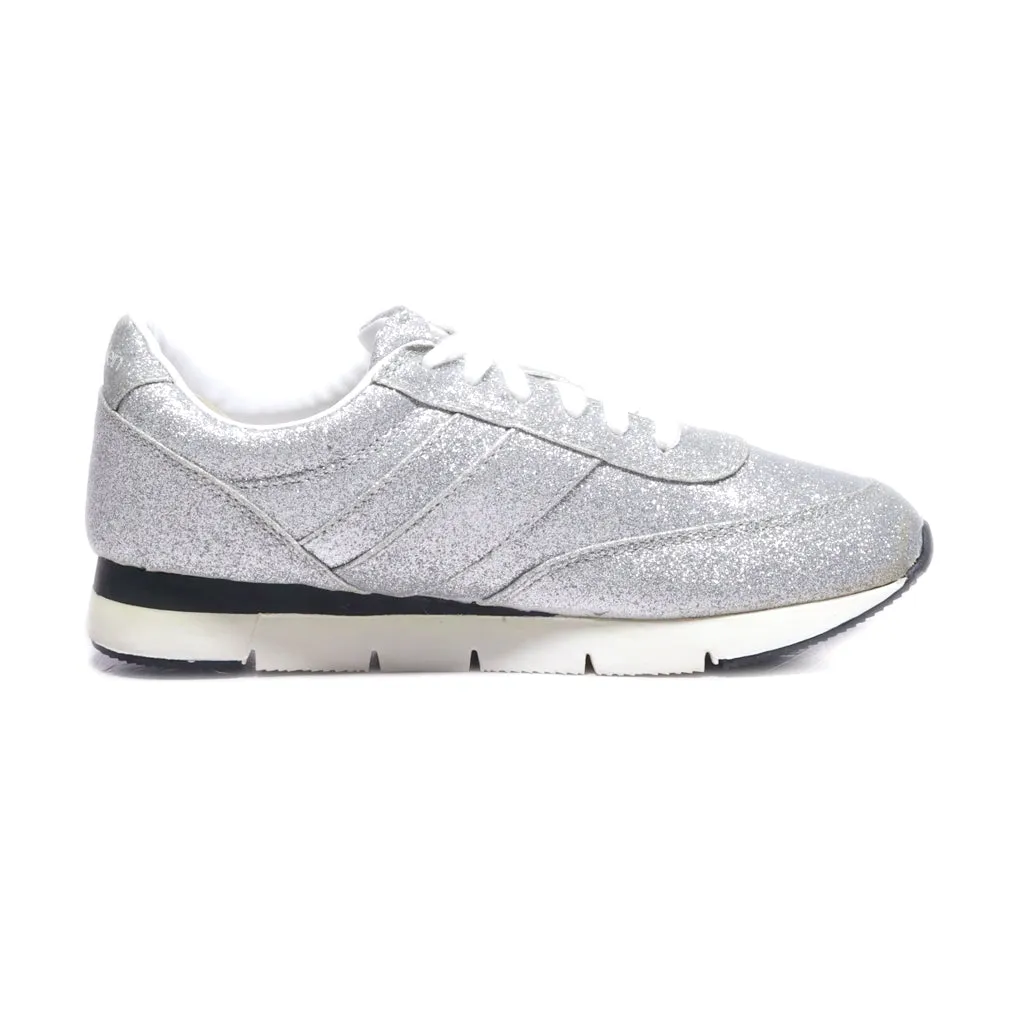 Calvin Klein Glitter Low-Top Sneakers Fabric Silver Colour For Women