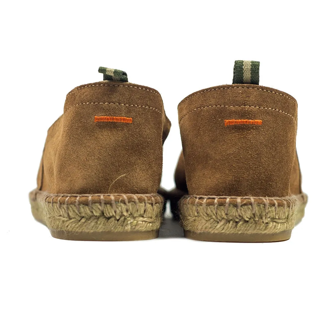 Camel suede espadrilles with natural sole