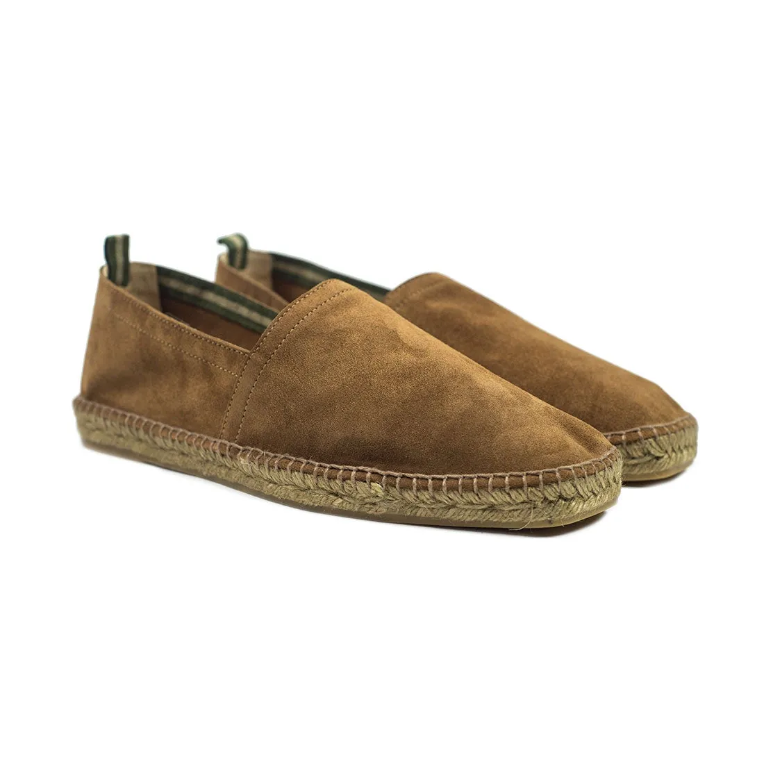 Camel suede espadrilles with natural sole