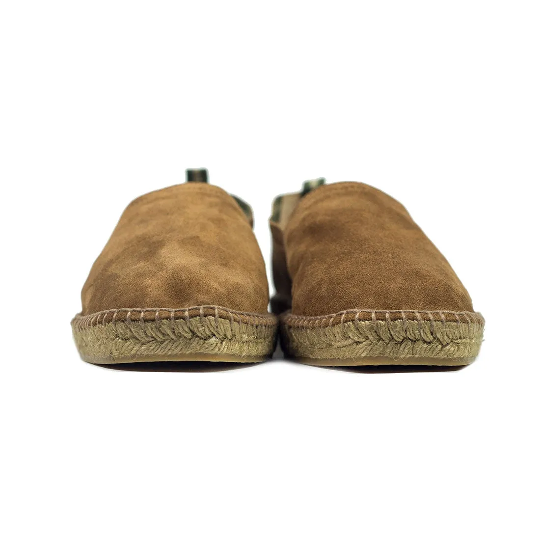 Camel suede espadrilles with natural sole