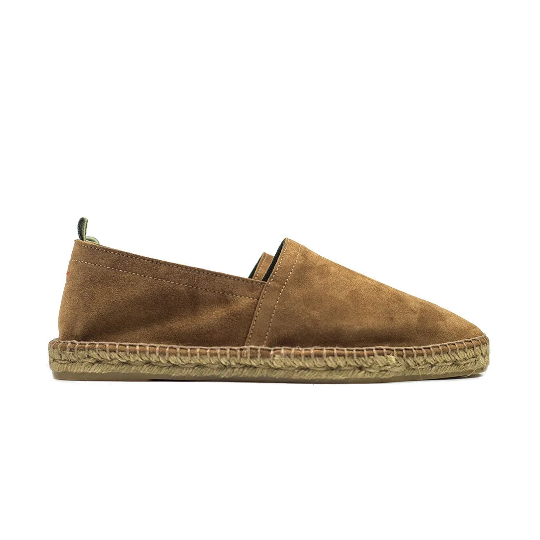 Camel suede espadrilles with natural sole