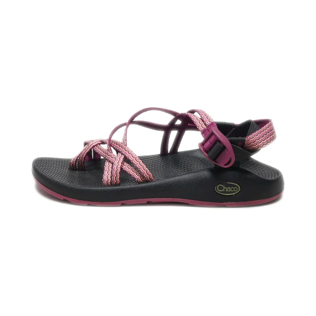 Chaco Flat Sandals Fabric Maroon Colour For Women