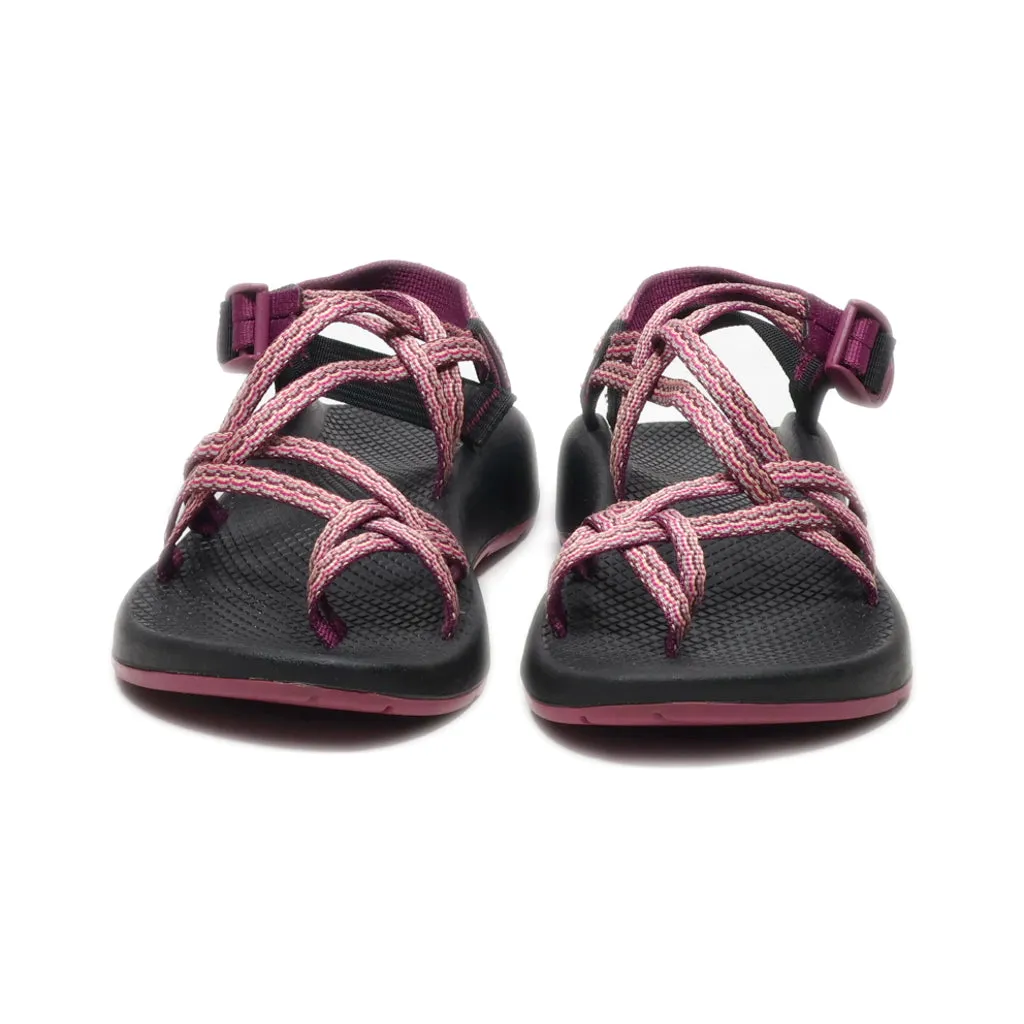 Chaco Flat Sandals Fabric Maroon Colour For Women