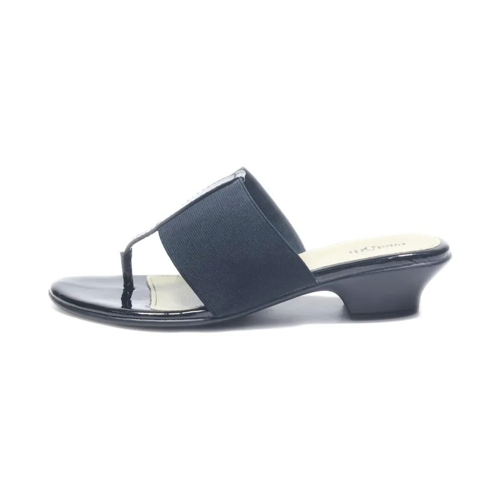 East 5Th Flat Sandals Fabric Black Colour For Women