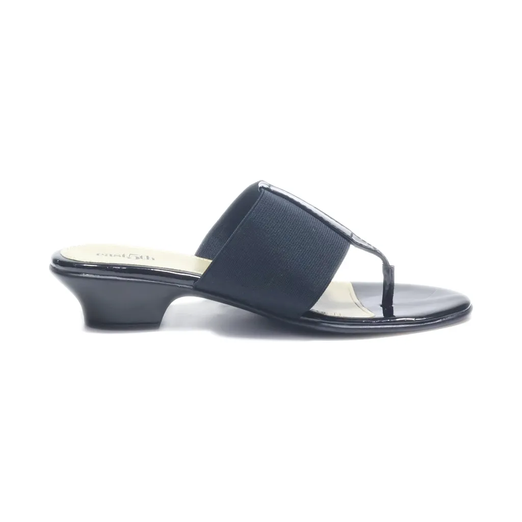 East 5Th Flat Sandals Fabric Black Colour For Women