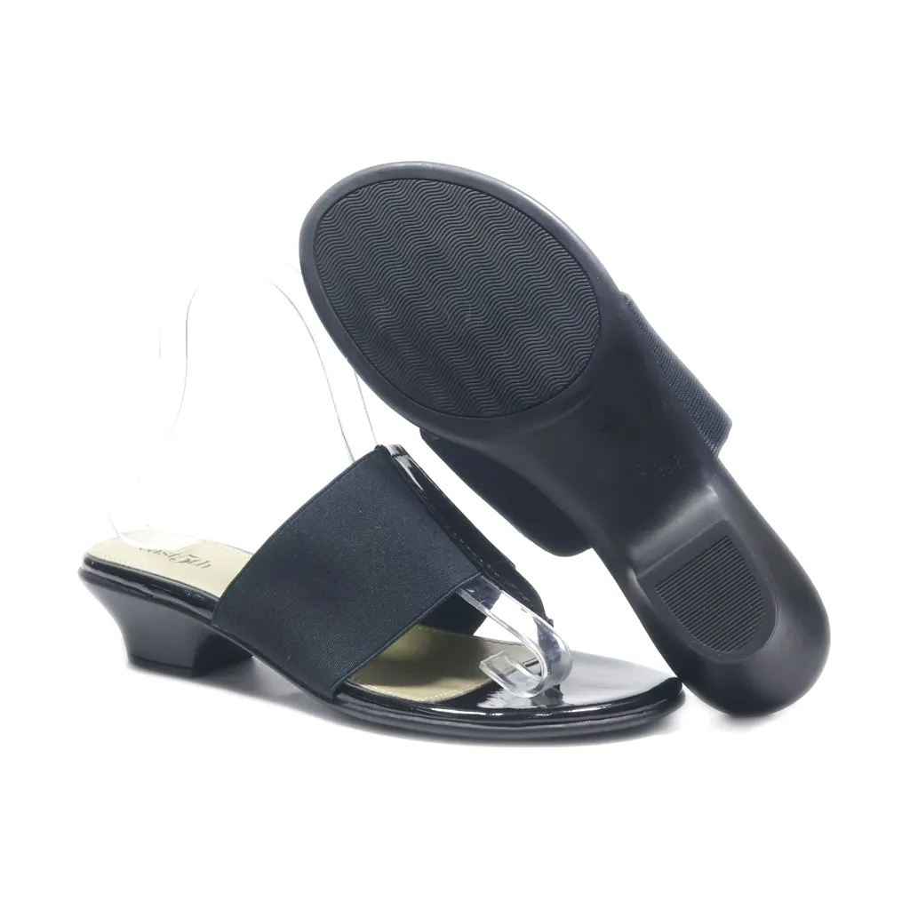 East 5Th Flat Sandals Fabric Black Colour For Women