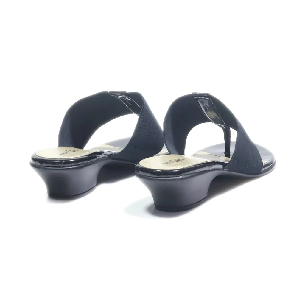 East 5Th Flat Sandals Fabric Black Colour For Women