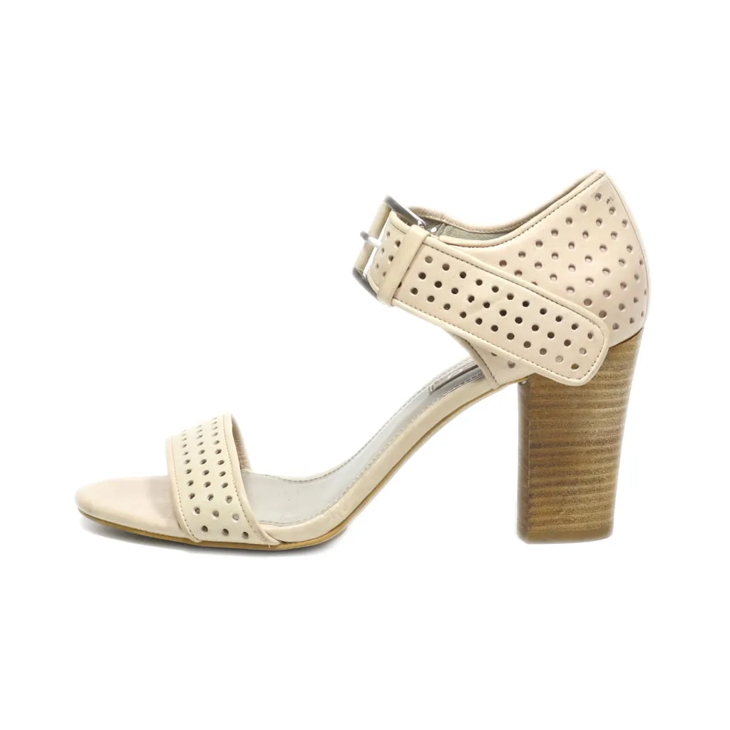 Ecco High-Heel Sandals Leather Beige Colour For Women