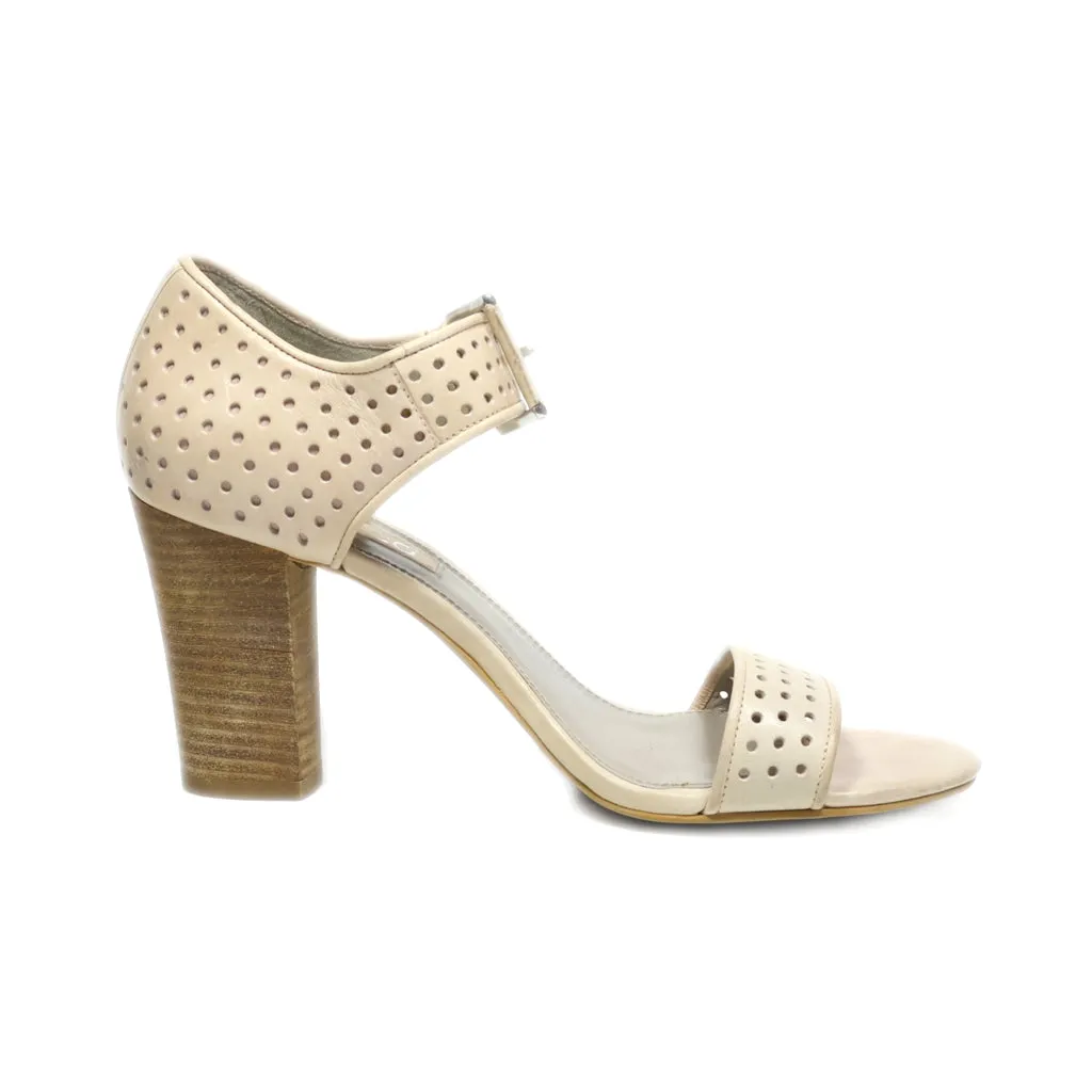 Ecco High-Heel Sandals Leather Beige Colour For Women