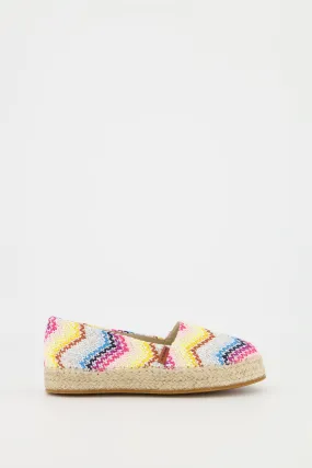 Girls Missoni White Colourful Espadrilles