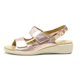 Hotter Wedge Sandals Leather Gold Colour For Women