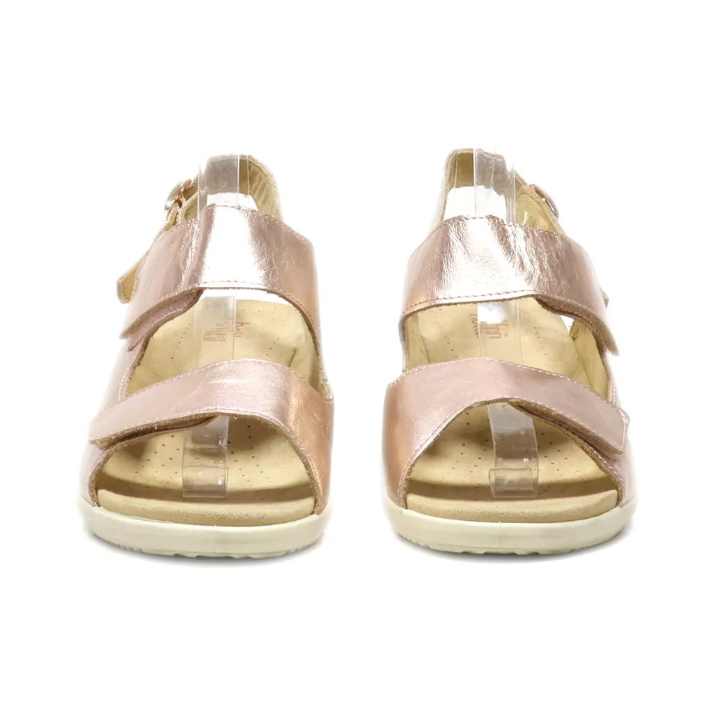 Hotter Wedge Sandals Leather Gold Colour For Women