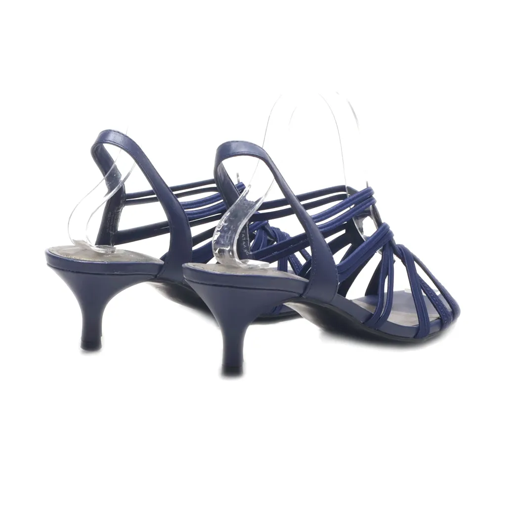 Impo Stretch Mid-Heel Sandals Fabric Blue Colour For Women