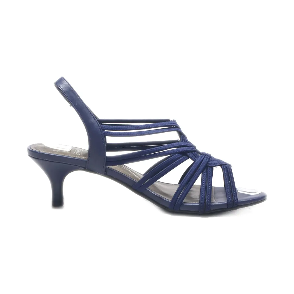 Impo Stretch Mid-Heel Sandals Fabric Blue Colour For Women