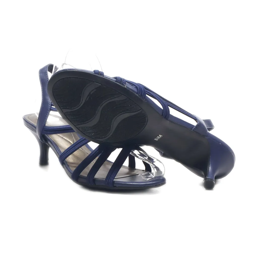 Impo Stretch Mid-Heel Sandals Fabric Blue Colour For Women