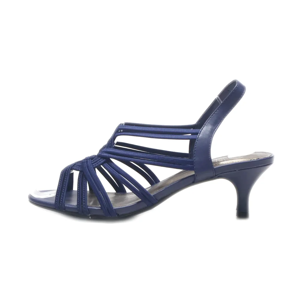 Impo Stretch Mid-Heel Sandals Fabric Blue Colour For Women