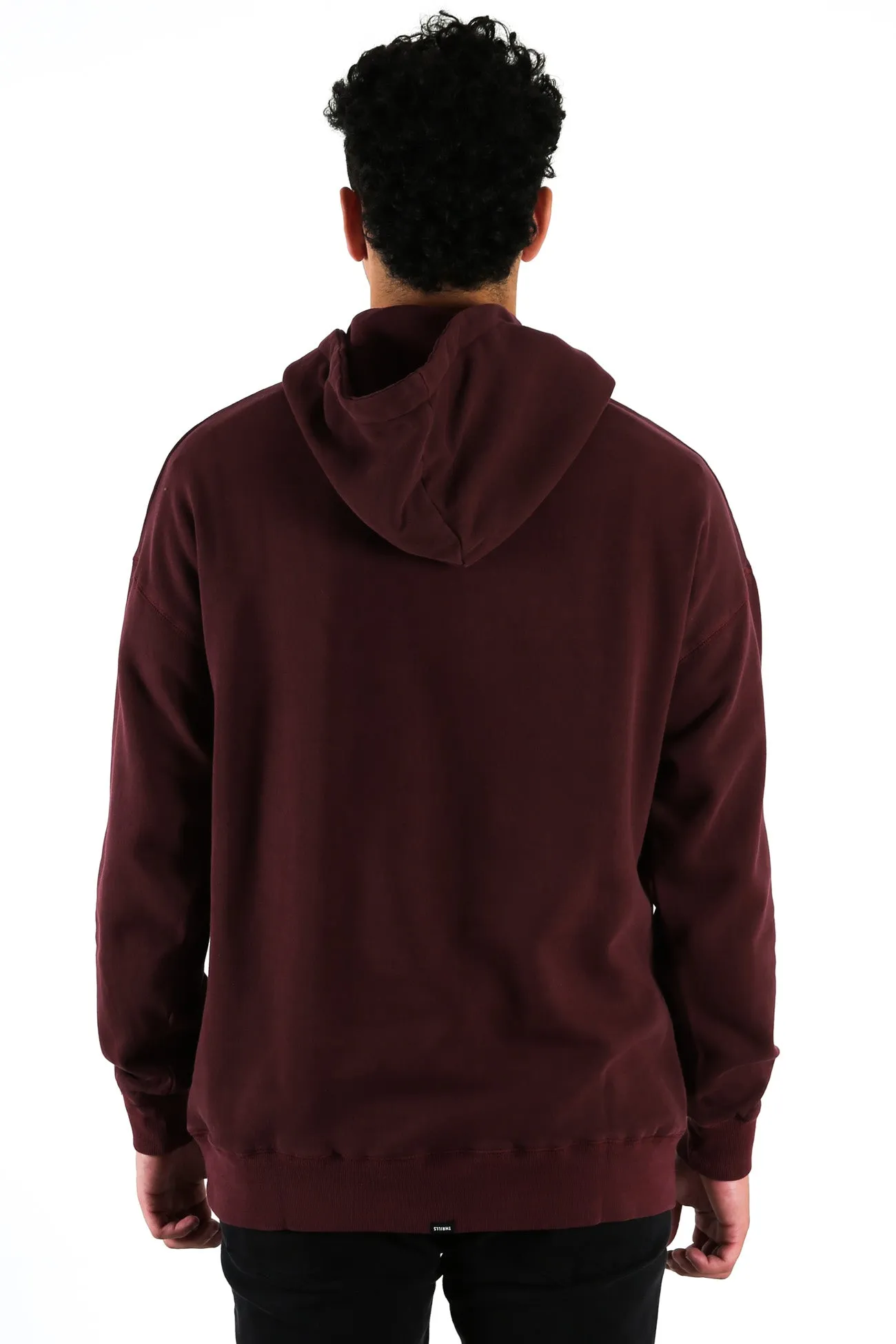 Minimal Thrills Slouch Pull On Hood Blood Red