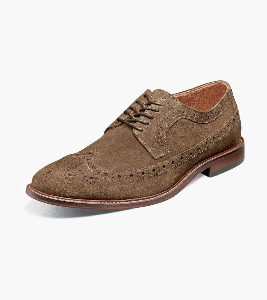 Stacy Adams Men's Brown Wingtip Oxford Lace-Up Casual suede Leather Shoes