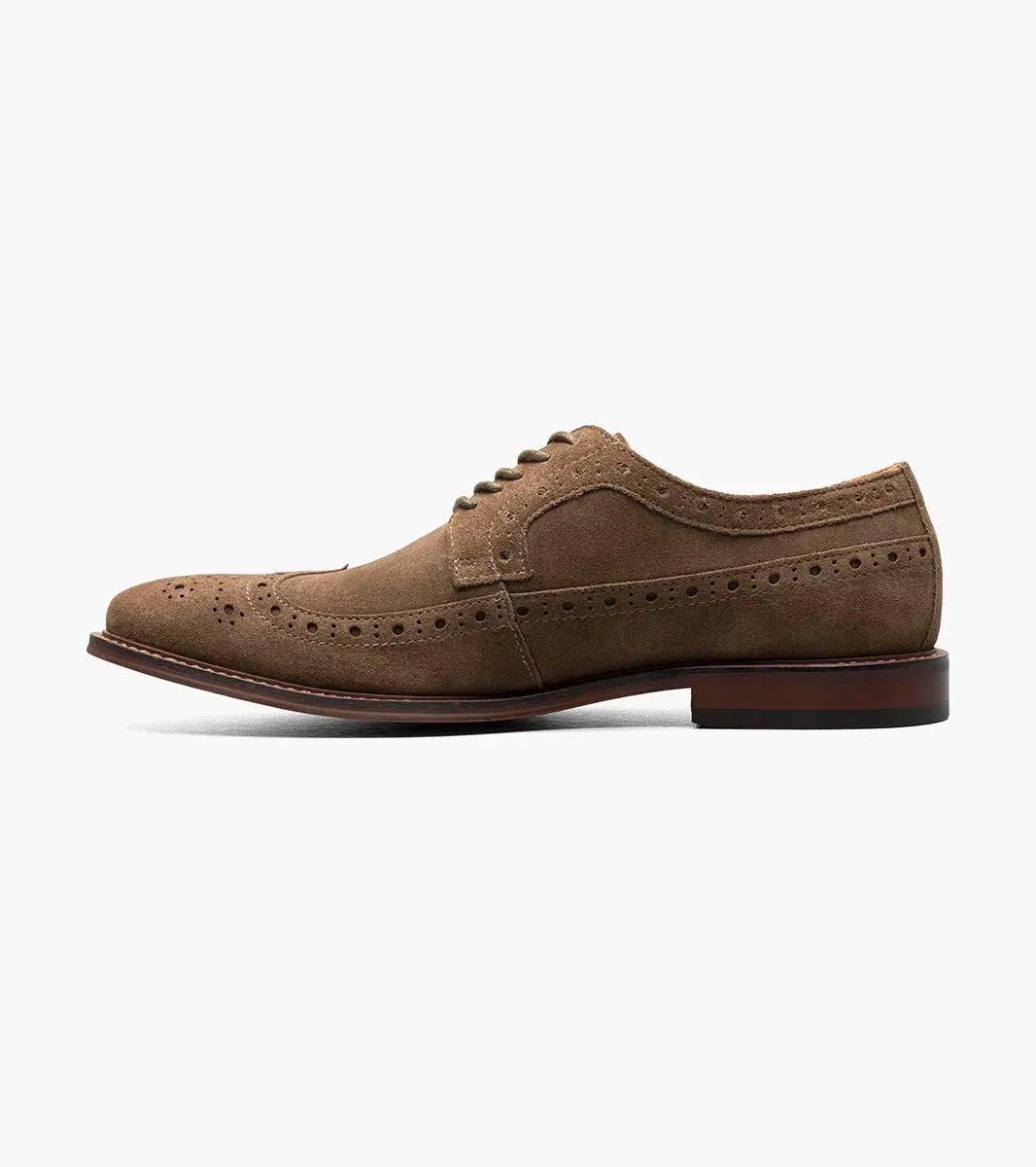 Stacy Adams Men's Brown Wingtip Oxford Lace-Up Casual suede Leather Shoes